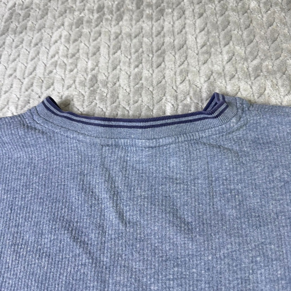 Eddie Bauer Mens XL Blue Waffle Knit V-Neck Short Sleeve Thermal T-Shirt Cotton - Picture 10 of 11
